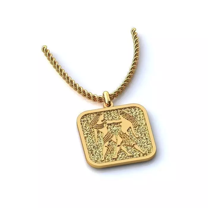 Egyptian Squircle Gold Pendant 3D print model