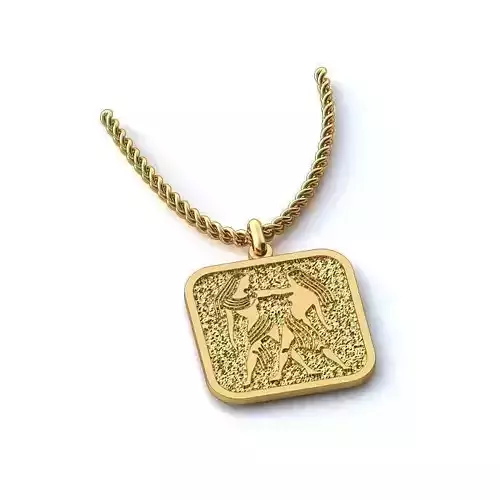 Egyptian Squircle Gold Pendant  3D print model