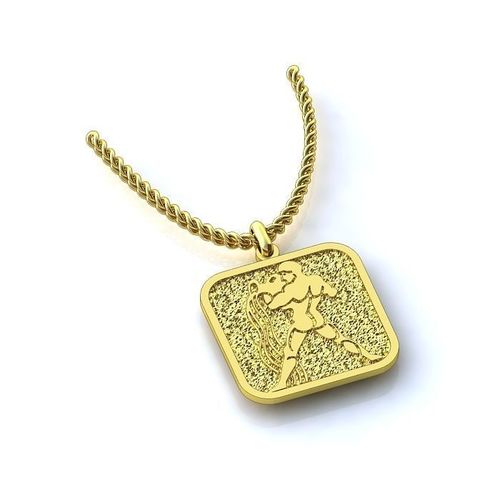 Aquarius Zodiac Sign Pendant 3D print model