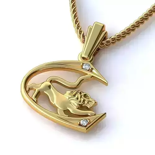 Lion Shape Gold Pendant