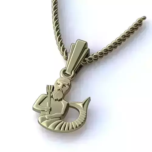 Aquaman White Gold Pendant 3D print model