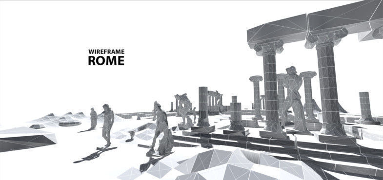 WIREFRAME - ROME Low-poly 3D model_1