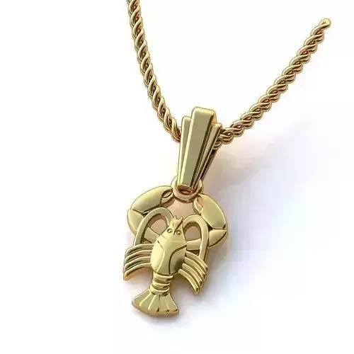 Cancer Zodiac Sign Pendant 1 3D print model