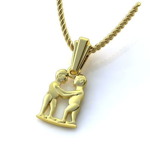 Gemini Zodiac Sign Pendant 3D print model
