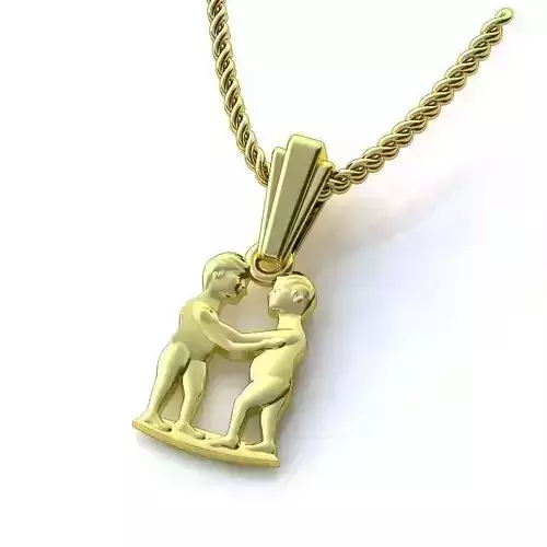 Gemini Zodiac Sign Pendant 3D print model