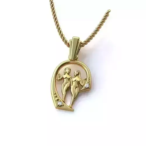 Virgo Zodiac Sign Pendant 2