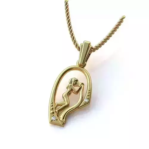 Virgo Zodiac Sign Pendant 3