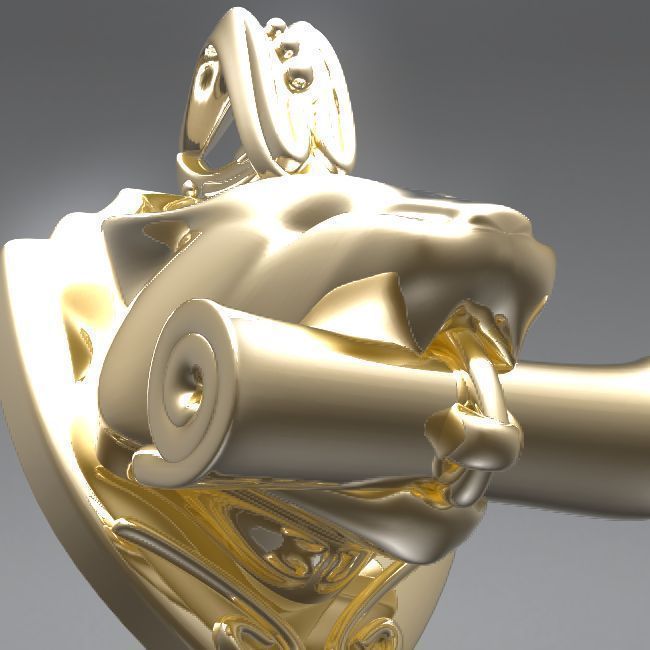 TigerKnowledge lion head pendant 3D print model_5