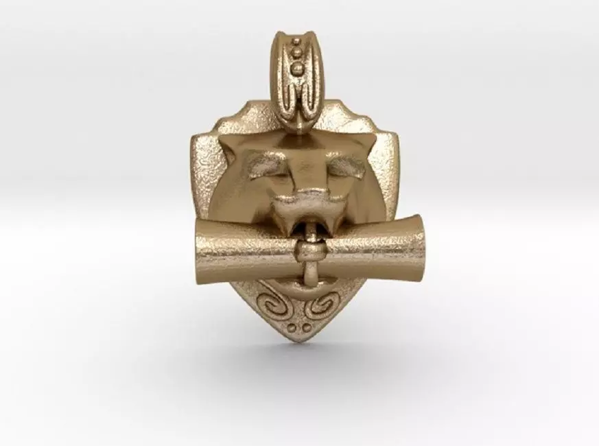 TigerKnowledge lion head pendant 3D print model_0
