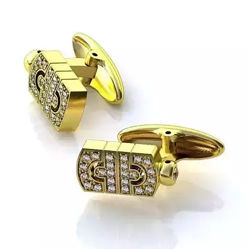 Gold Ear Studs With Diamonds 70 3D print model