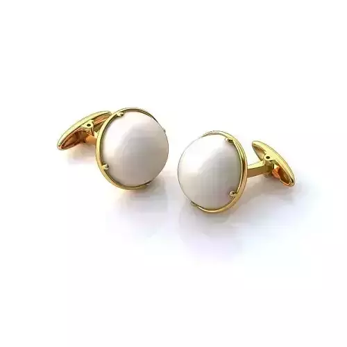 Gold Ear Studs With Pearl 3D print model