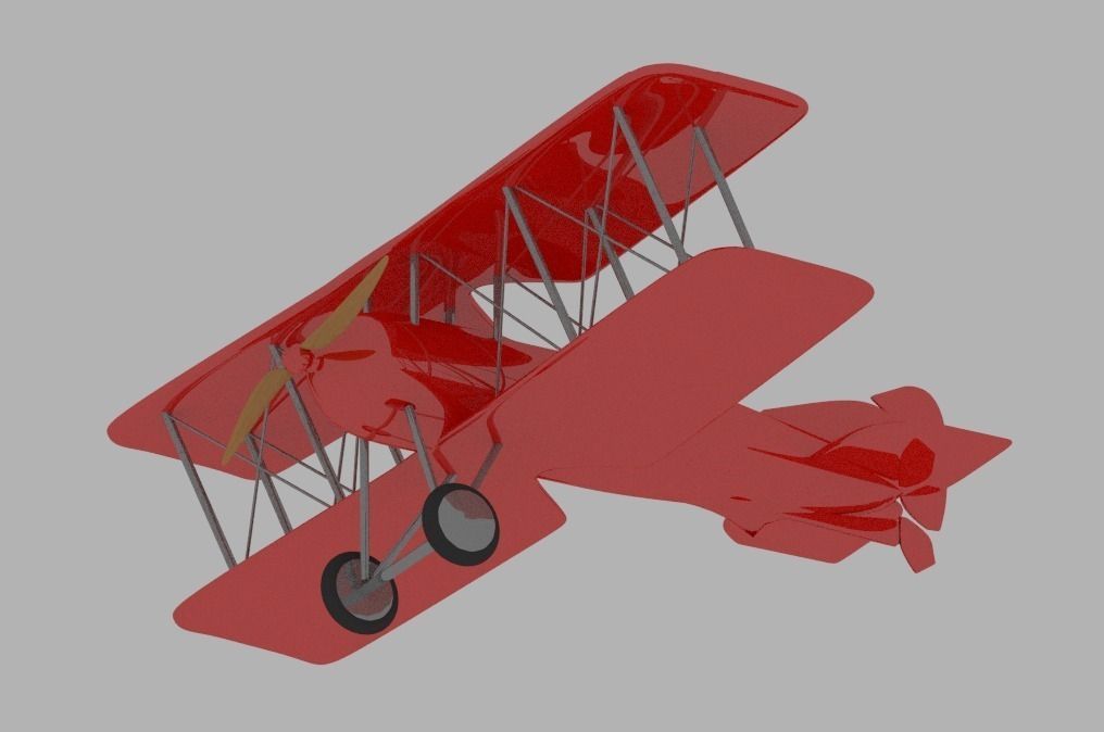 Toy plane Low-poly 3D model_2