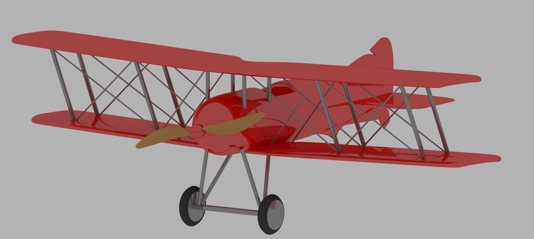 Toy plane Low-poly 3D model_0