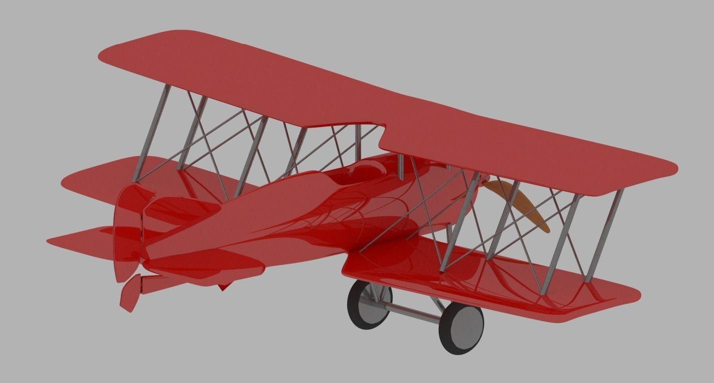 Toy plane Low-poly 3D model_1