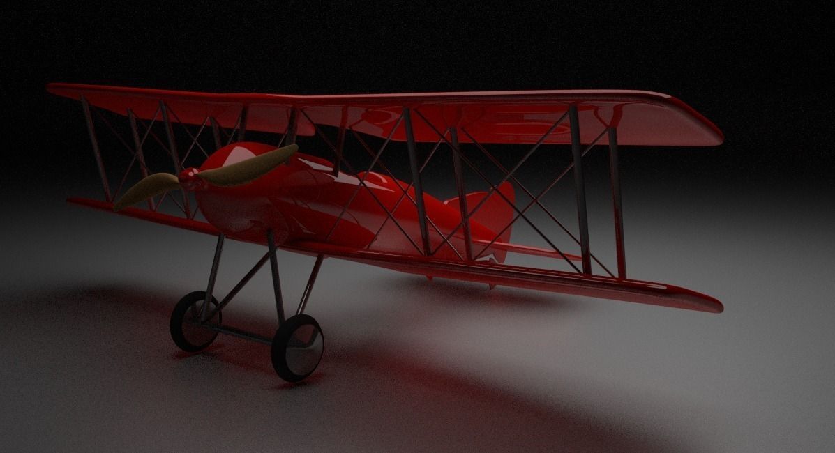 Toy plane Low-poly 3D model_3