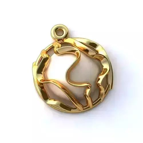 Round Shaped Gold Pendant