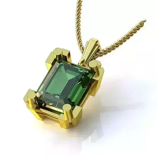 Gold Pendant With Emerald 