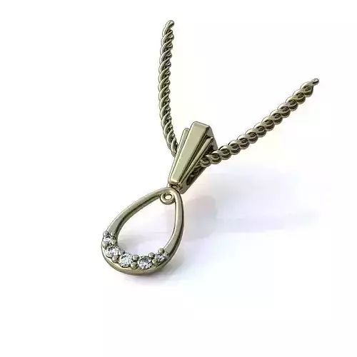 Drop Shaped White Gold Pendant With Diamonds