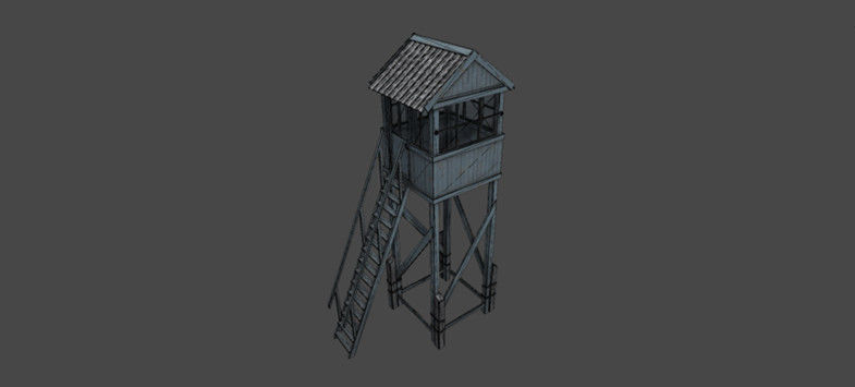 Watch Tower - Prison Low-poly 3D model_1
