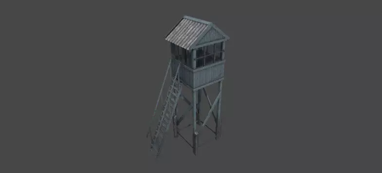 Watch Tower - Prison Low-poly 3D model_0
