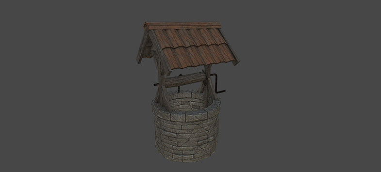 Well for Medieval Location Low-poly 3D model_1