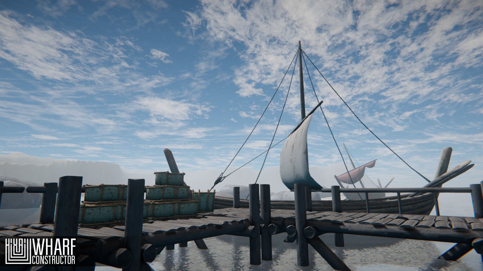 Wharf Constructor Low-poly 3D model_10
