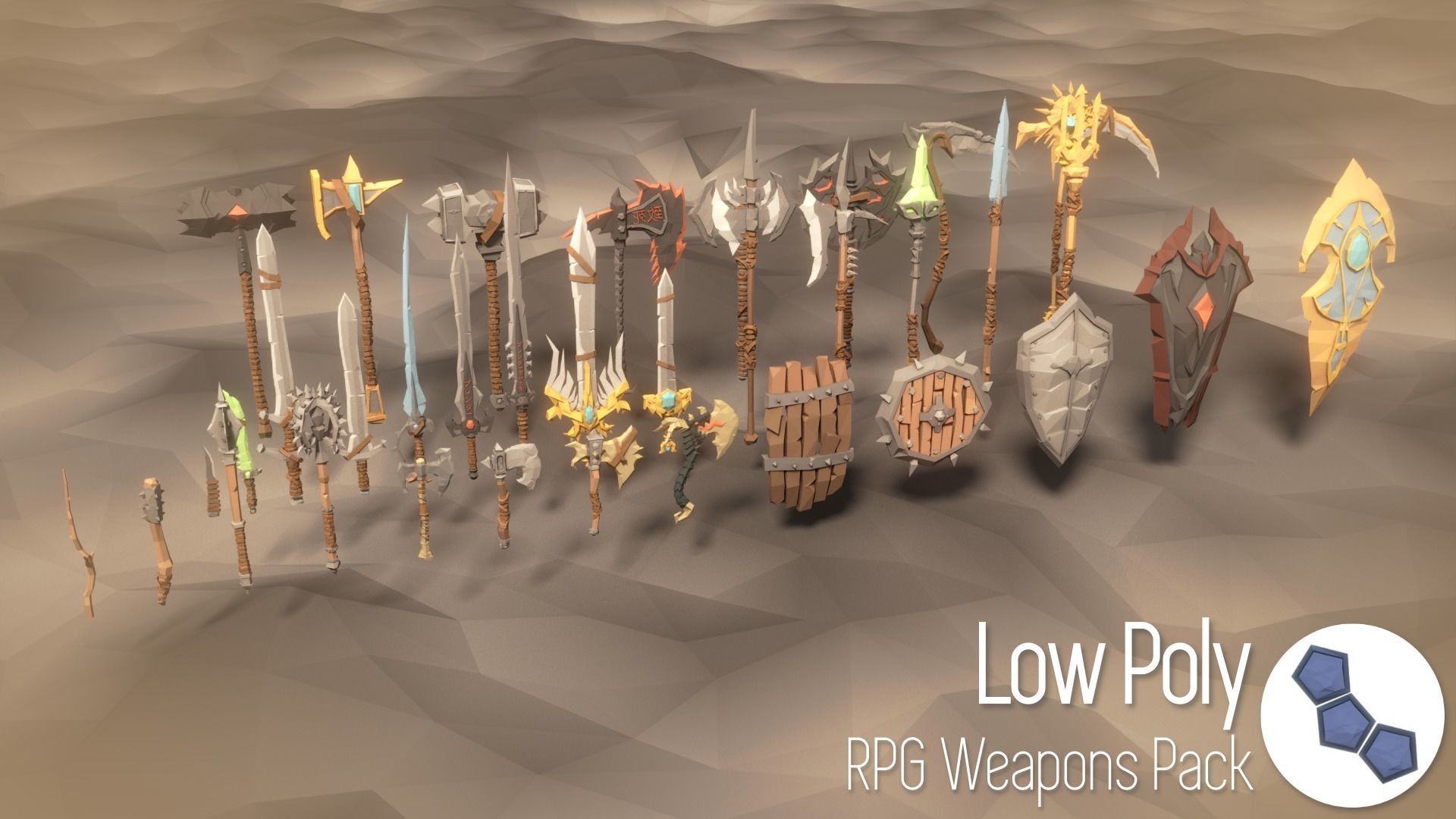 Low Poly RPG Weapons Pack Low-poly 3D model_7