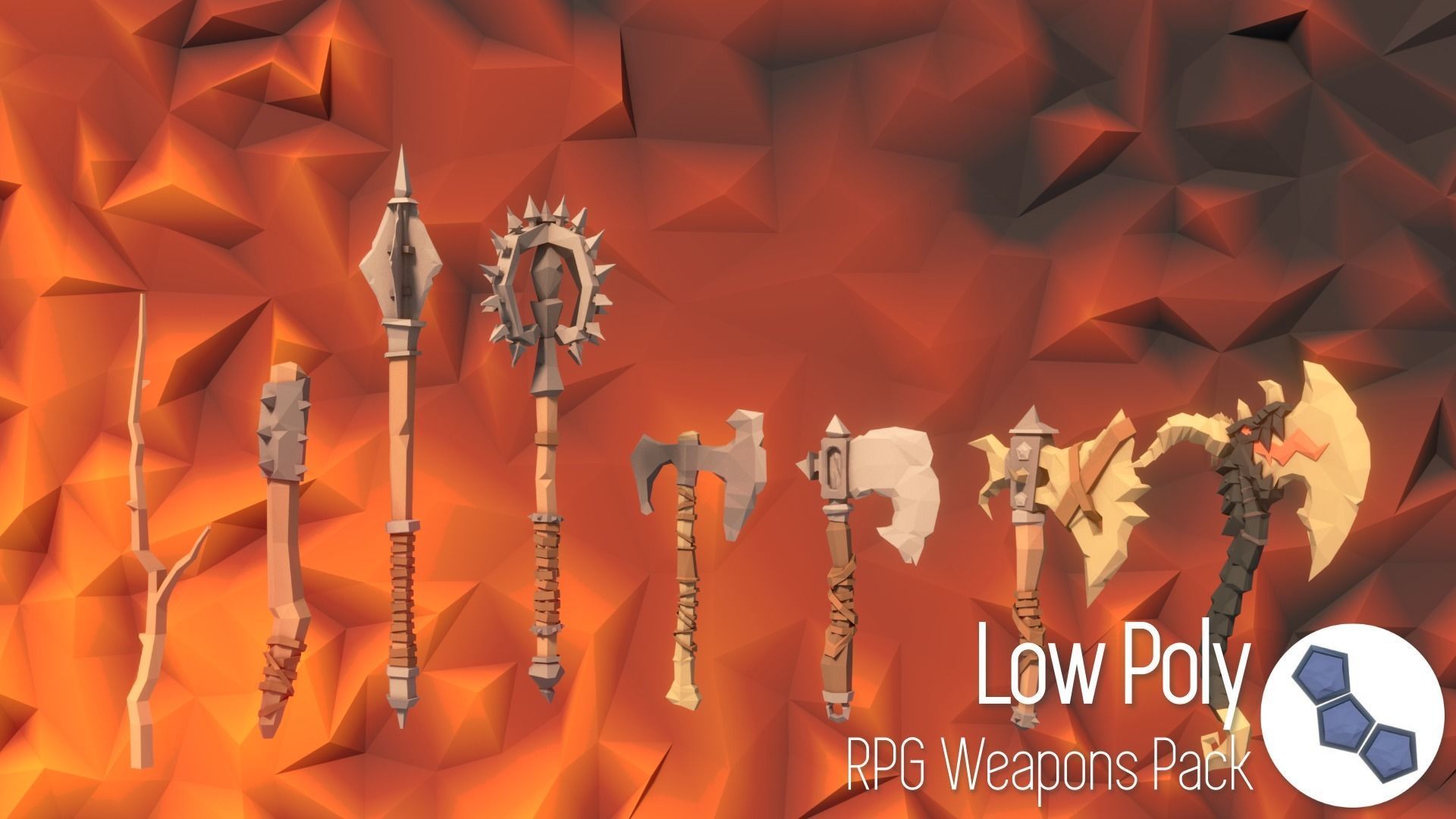 Low Poly RPG Weapons Pack Low-poly 3D model_5