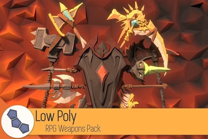 Low Poly RPG Weapons Pack Low-poly 3D model
