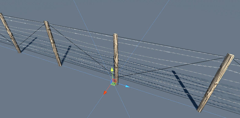 Wire Fence Low-poly 3D model_1