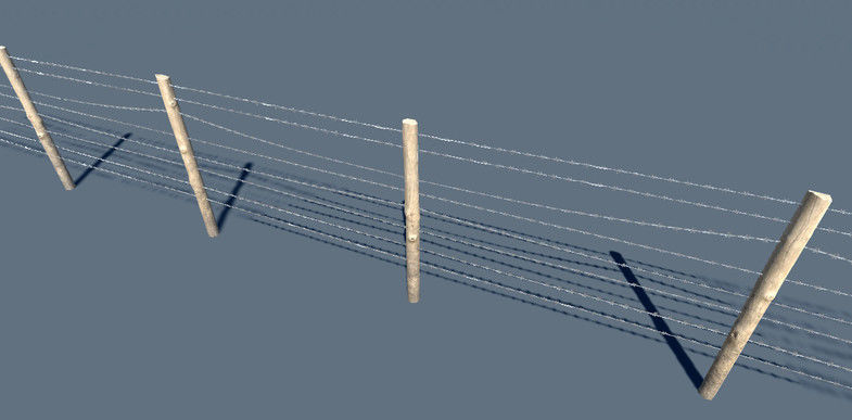 Wire Fence Low-poly 3D model_2