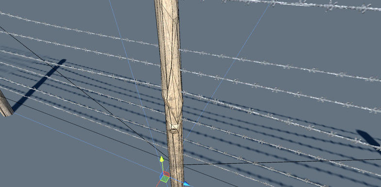 Wire Fence Low-poly 3D model_3