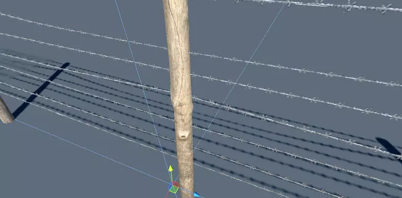 Wire Fence Low-poly 3D model_0