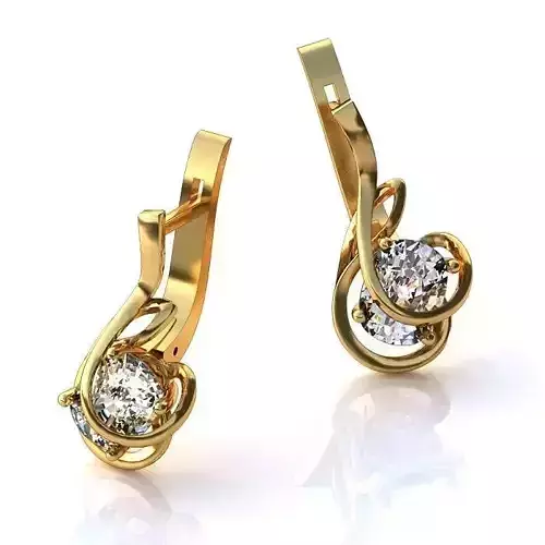 Gold Earrings With Diamonds 151