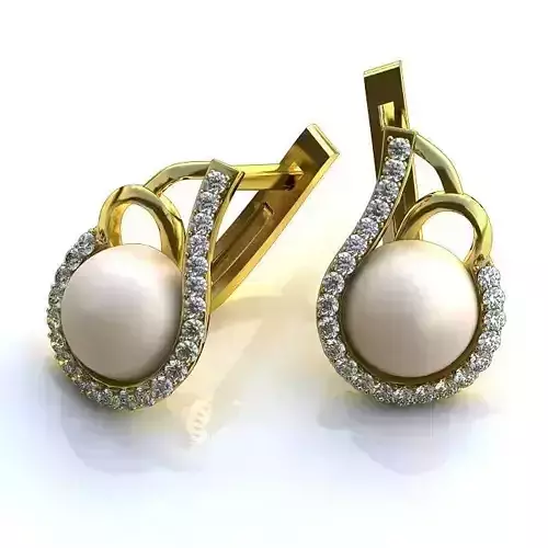 Gold Earrings With Pearl 1
