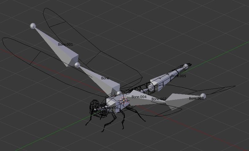 Dragon fly low poly rigged and animated Low-poly 3D model_2
