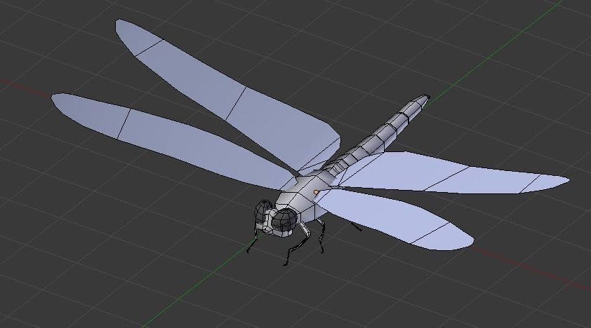Dragon fly low poly rigged and animated Low-poly 3D model_1