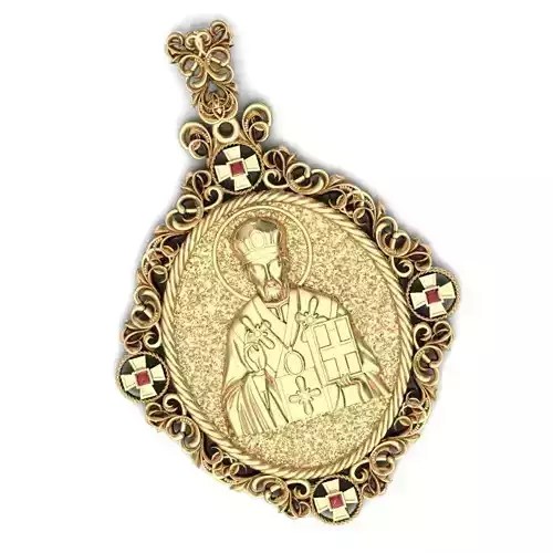 Jesus Gold Pendant 1 3D print model
