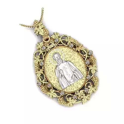 Jesus Gold Pendant 2 3D print model