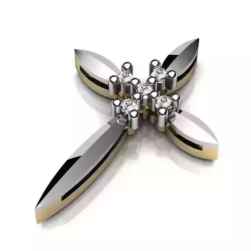 Crucifix Gold Pendant With Diamonds 3