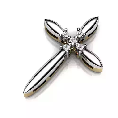 Crucifix Gold Pendant With Diamonds 4