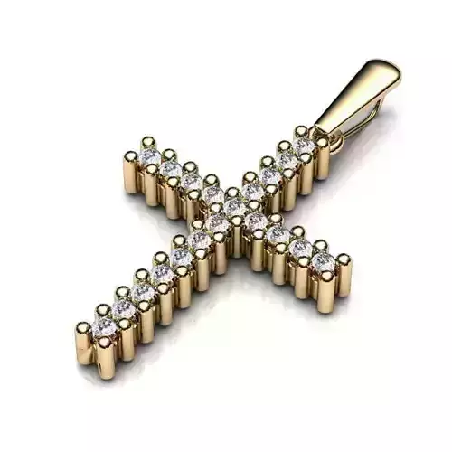 Crucifix Gold Pendant With Diamonds 5