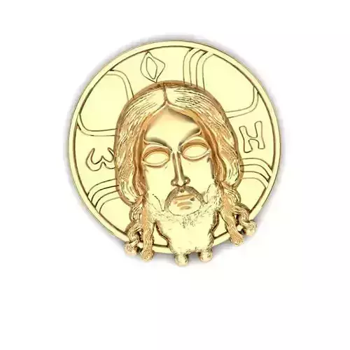Jesus Gold Pendant 5 3D print model