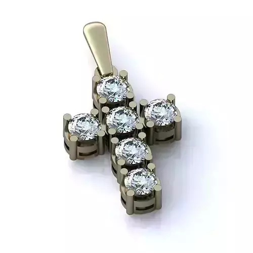 Crucifix White Gold Pendant With Diamonds