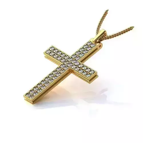 Crucifix Gold Pendant With Diamonds 10