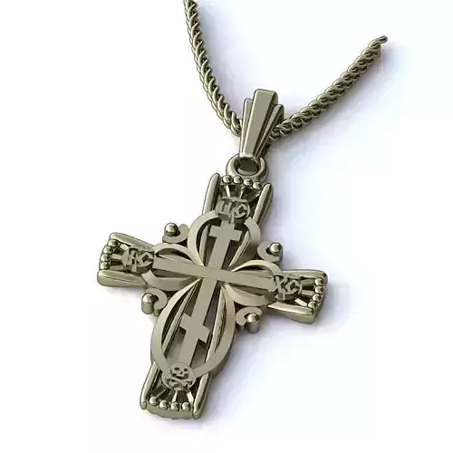 Crucifix White Gold Pendant 1