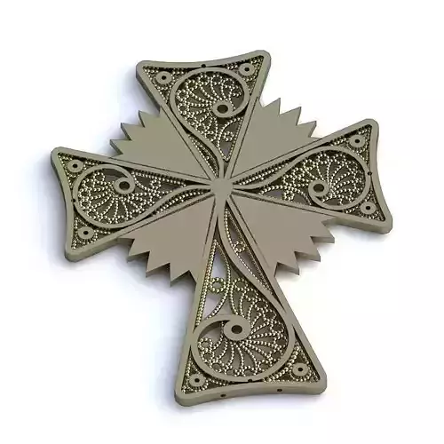 Crucifix White Gold Pendant 2