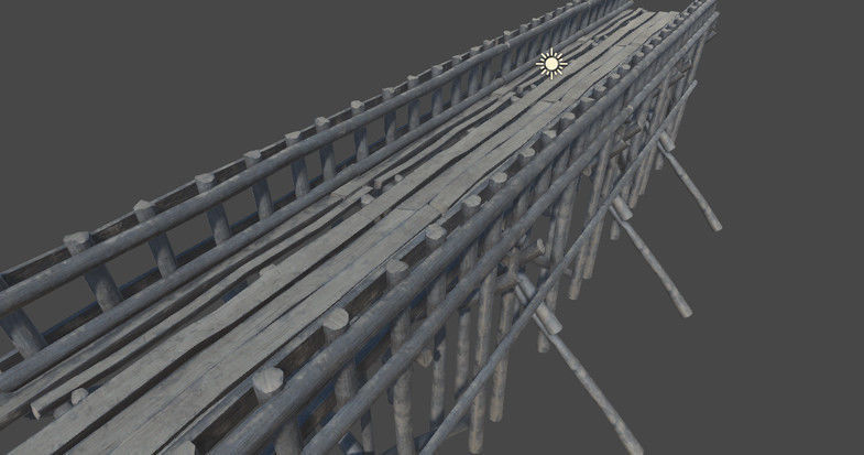 Wooden Bridge Low-poly 3D model_2