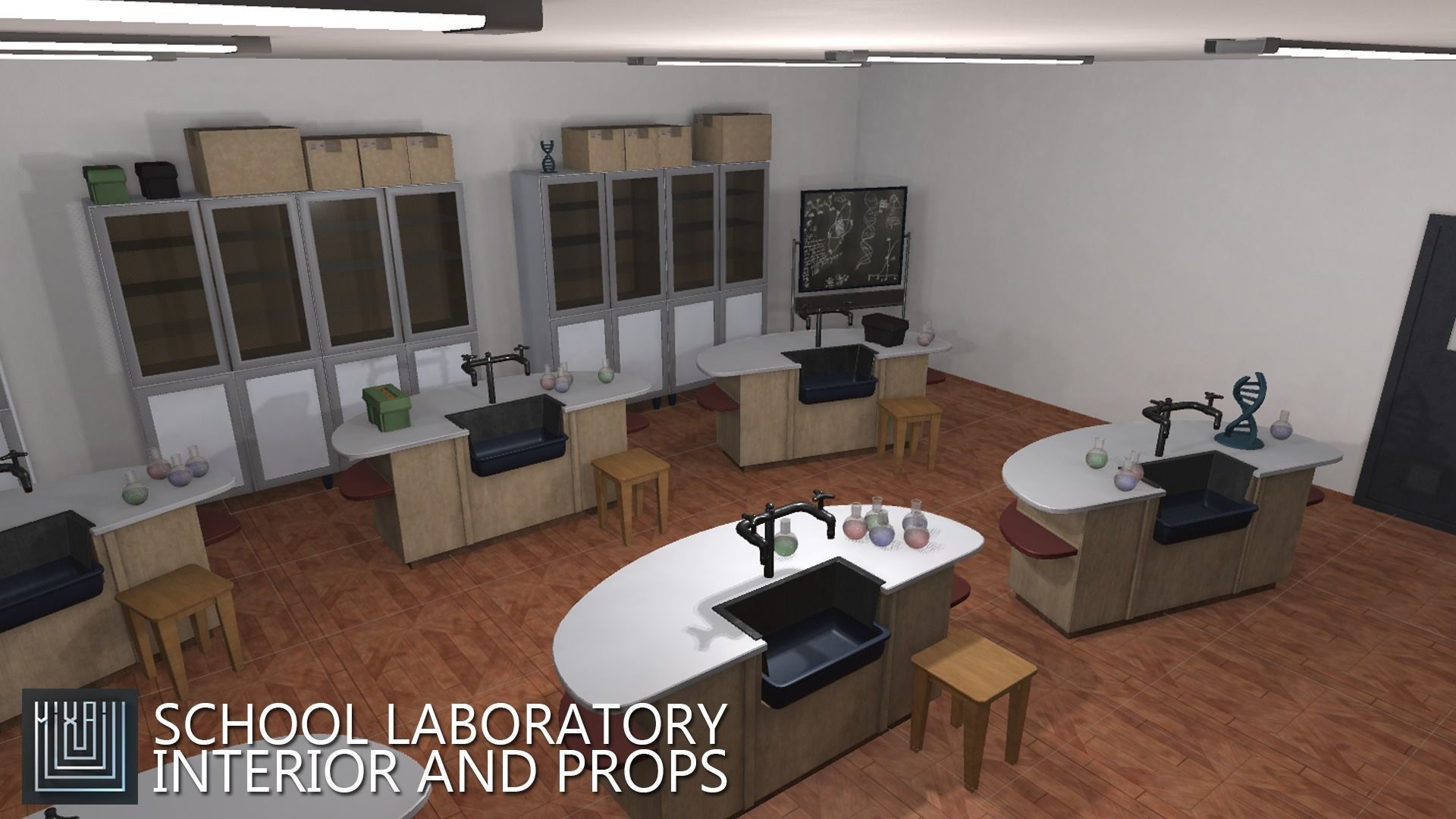 Wooden Dummy Low-poly 3D model_9