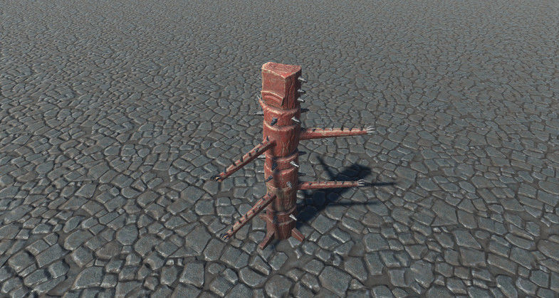 Wooden Dummy Low-poly 3D model_1